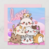 Carte de vacances Cute Cats (Devant / Derrière)