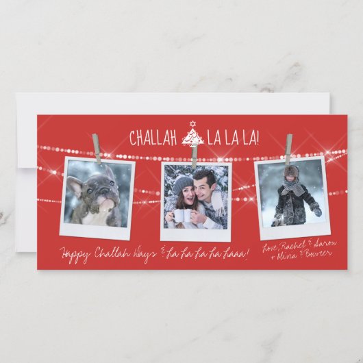 Carte de vacances Cute Challah Days La La La 3-Pho (Devant)