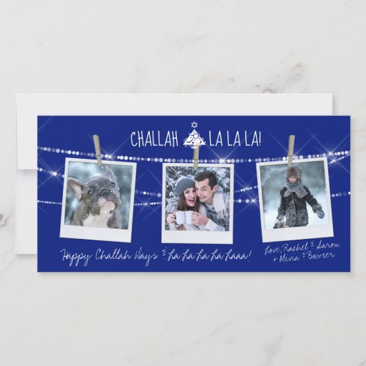 Carte de vacances Cute Challah Days La La La 3-Pho (Devant)