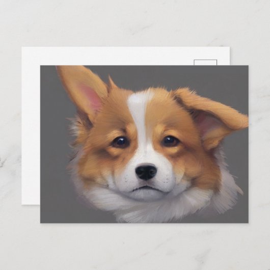 Carte de vacances Cute Corgi (Devant / Derrière)
