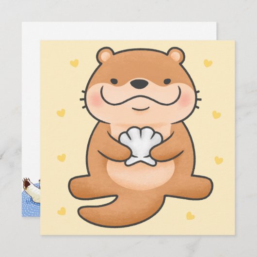 Carte de vacances Cute Otter (Devant / Derrière)