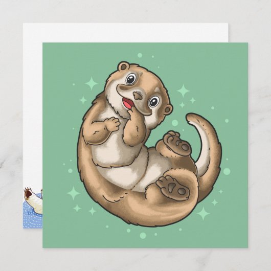 Carte de vacances Cute Otter (Devant / Derrière)
