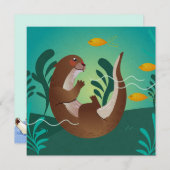 Carte de vacances Cute Otter (Devant / Derrière)
