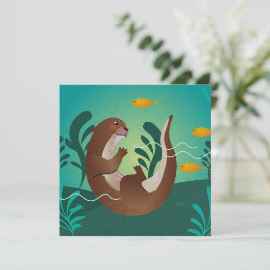 Carte de vacances Cute Otter (Debout devant)