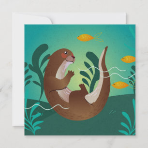 Carte de vacances Cute Otter