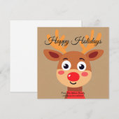 Carte De Vacances Cute Rudolph (Devant / Derrière)
