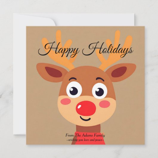 Carte De Vacances Cute Rudolph (Devant)
