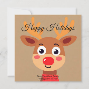 Carte De Vacances Cute Rudolph