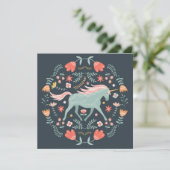 Carte de vacances Cute Scandi Unicorn (Debout devant)