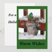 Carte de vacances Cute Squirrel Flat sur fond vert (Devant / Derrière)