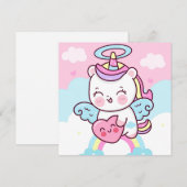 Carte de vacances Cute Unicorn (Devant / Derrière)
