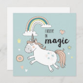 Carte de vacances Cute Unicorn (Devant / Derrière)