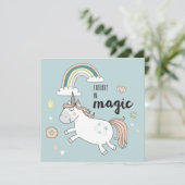 Carte de vacances Cute Unicorn (Debout devant)