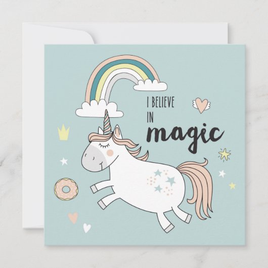 Carte de vacances Cute Unicorn (Devant)