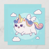 Carte de vacances Cute Unicorn (Devant / Derrière)