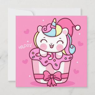 Carte de vacances Cute Unicorn