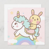 Carte de vacances Cute Unicorn (Devant / Derrière)