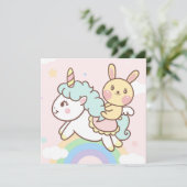 Carte de vacances Cute Unicorn (Debout devant)