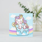 Carte de vacances Cute Unicorn (Debout devant)