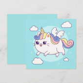 Carte de vacances Cute Unicorn (Devant / Derrière)