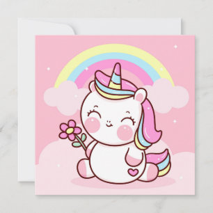 Carte de vacances Cute Unicorn