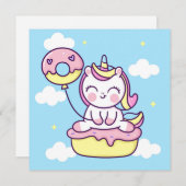 Carte de vacances Cute Unicorn (Devant / Derrière)