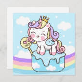 Carte de vacances Cute Unicorn (Devant / Derrière)