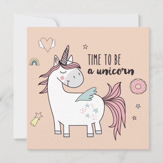 Carte de vacances Cute Unicorn (Devant)