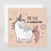 Carte de vacances Cute Unicorn (Devant / Derrière)