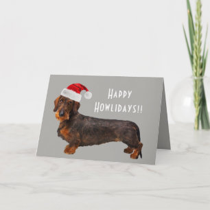 Carte de vacances Dachshund Fil Haired personnalis