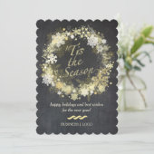 Carte de vacances d'affaires Gold Snowflake Wath (Debout devant)