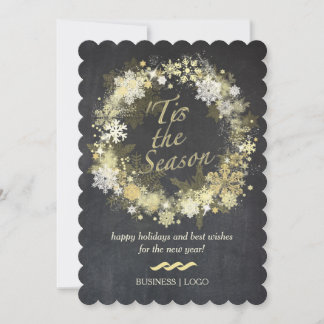 Carte de vacances d'affaires Gold Snowflake Wath
