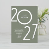 Carte de vacances d'affaires Logo Vert Clair Argen (Debout devant)