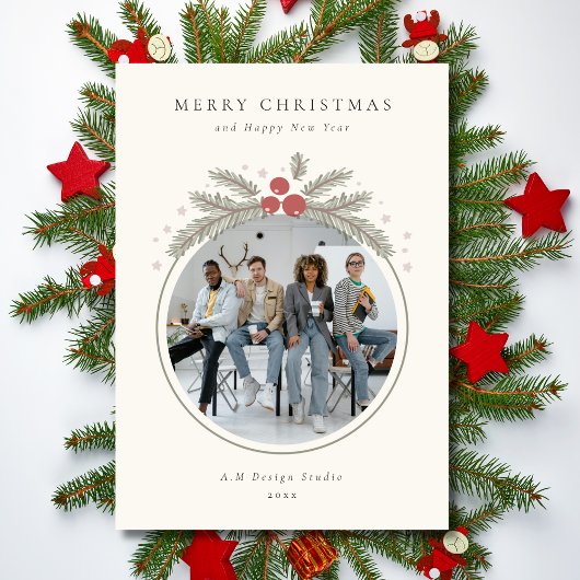 Carte de vacances d'affaires minimaliste moderne a