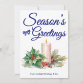 Carte de vacances d'affaires moderne avec marque (Devant)