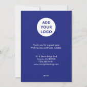 Carte de vacances d'affaires moderne avec marque (Dos)