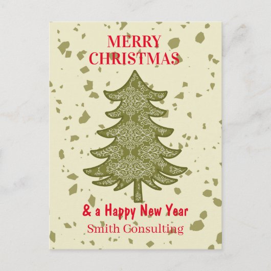 Carte de vacances d'affaires moderne Joyeux sapin  (Devant)
