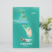 Carte de vacances d'Andros Bahamas. (Debout devant)