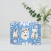 Carte de vacances d'animaux arctiques blancs (Debout devant)