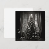 Carte de vacances d'arbre de Noël noir et blanc (Devant / Derrière)