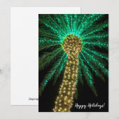 Carte de vacances d'arbre de palmier de vacances (Devant / Derrière)