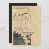 Carte de vacances d'architecture de colonne ioniqu (Devant / Derrière)