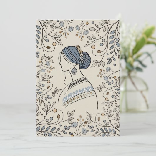 Carte de vacances d'art populaire ukrainien - Desi (Debout devant)