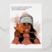 Carte de vacances d'automne argentée saisonnière - (Verso)