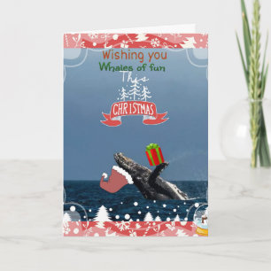 carte de vacances de baleine de bosse de Père Noël