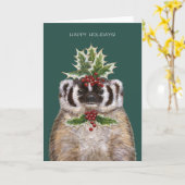 Carte de vacances de Bertrand le blaireau (Fleur jaune)