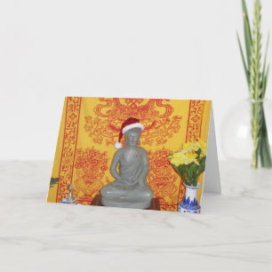 Carte de vacances de Bouddha Père Noël