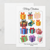 Carte de vacances de cadeaux colorés minimaux (Devant / Derrière)