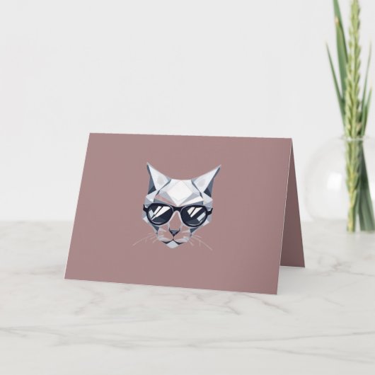 Carte de vacances de chat cool avec des lunettes d (Devant)