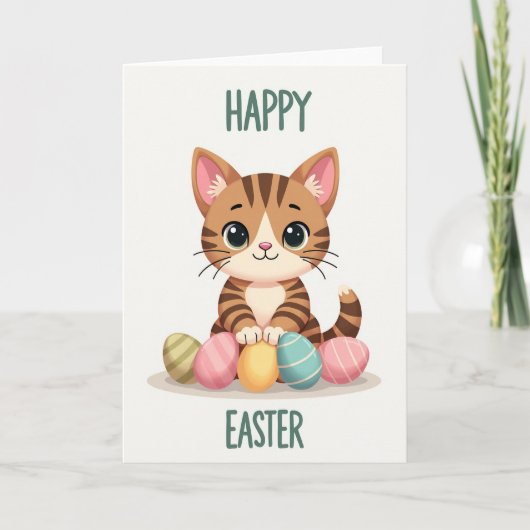 Carte de vacances de chat rayé (Devant)
